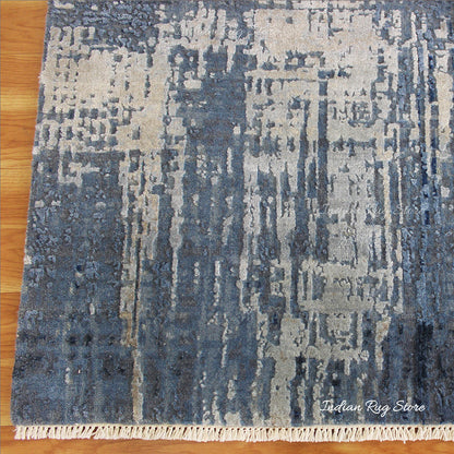 Indian Soft Wool Hand Tufted Modern Blue Large Area Rug