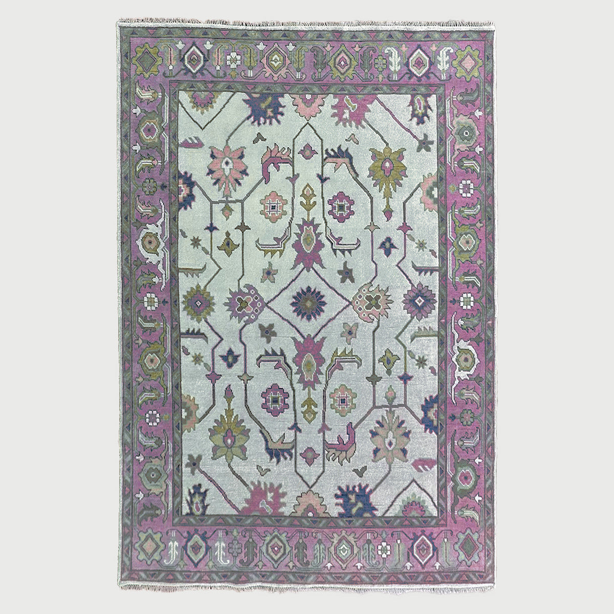 Hand Knotted Pink Multicolor Trendy Hallway Large Area Rug - Indian Rug Store