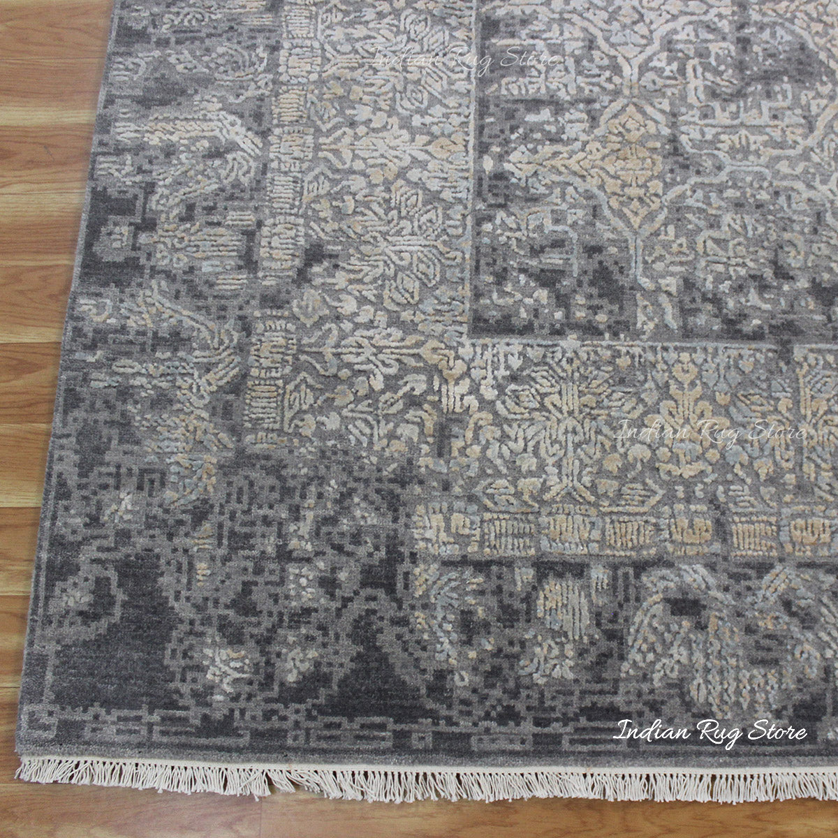 Gray Soft Wool Hand Knotted Home Decor Large Area Rug