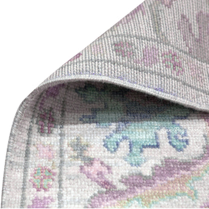 Tappeto da pranzo tradizionale Oushak multicolore grigio