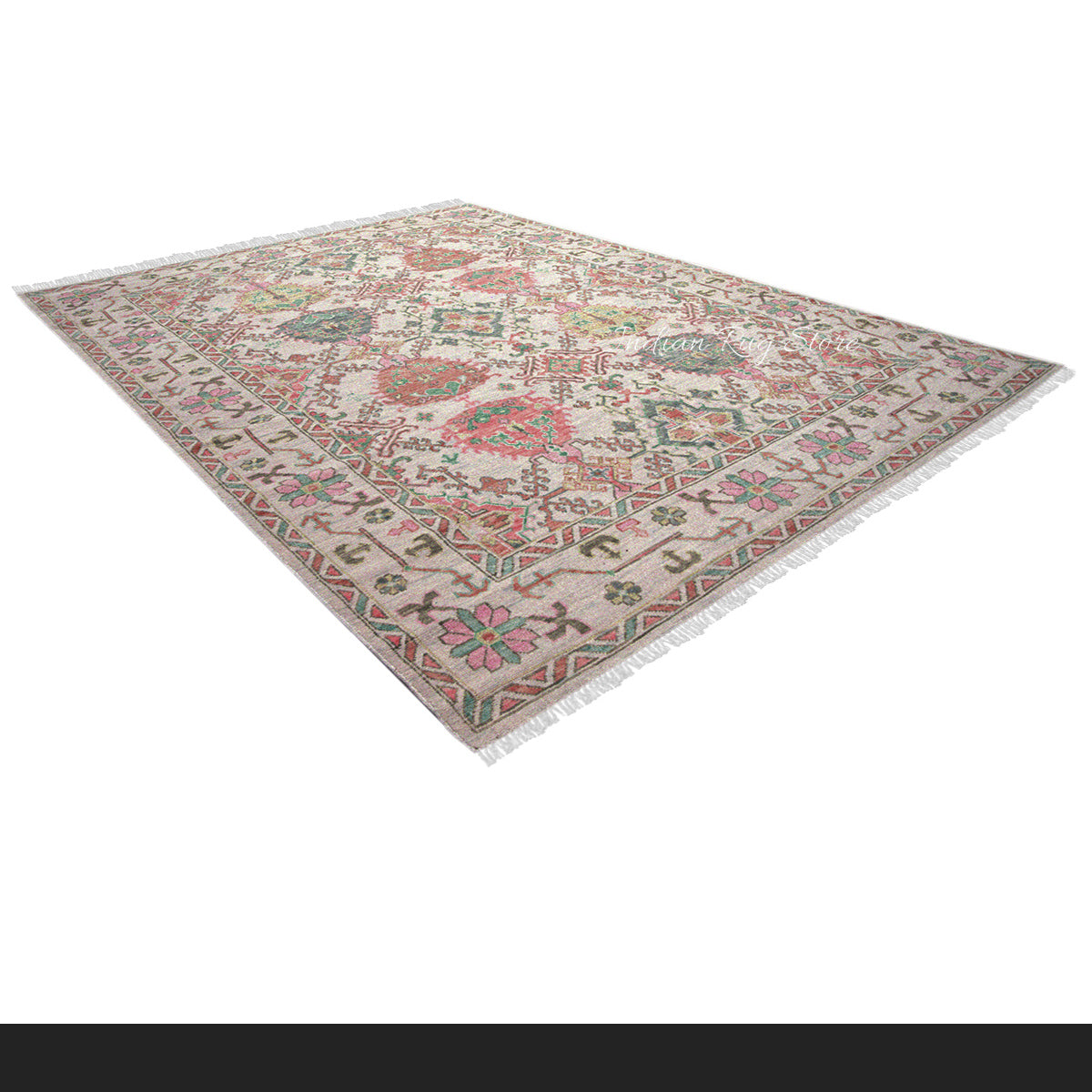 Oushak Wool Traditional Hand Knotted Bedroom Rug
