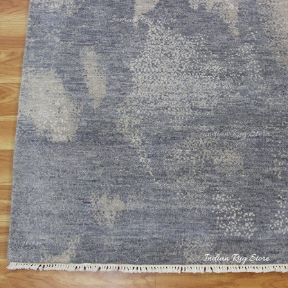 Hand Knotted Artistic Soft Wool Gray Bed Room Area Rug