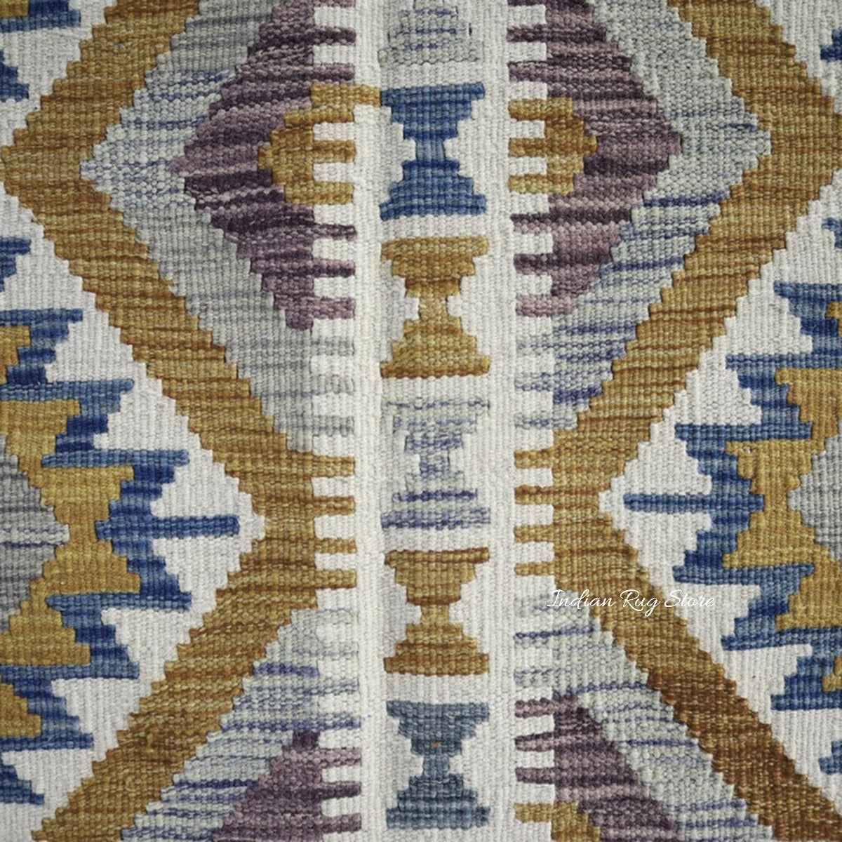 Natural Yellow Hand Woven Wool Kilims Bedroom Area Rug