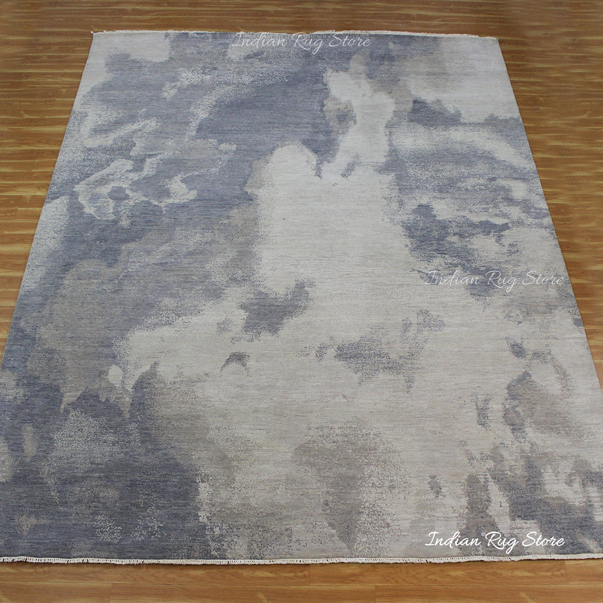 Hand Knotted Artistic Soft Wool Gray Bed Room Area Rug