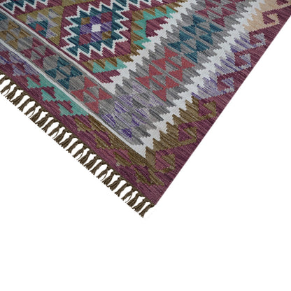 Dining Room Decor Hand Woven Multicolor Wool Kilims