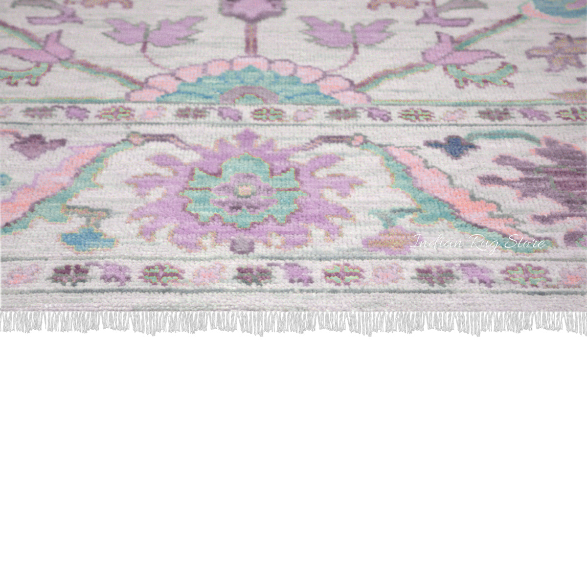 Tappeto da pranzo tradizionale Oushak multicolore grigio