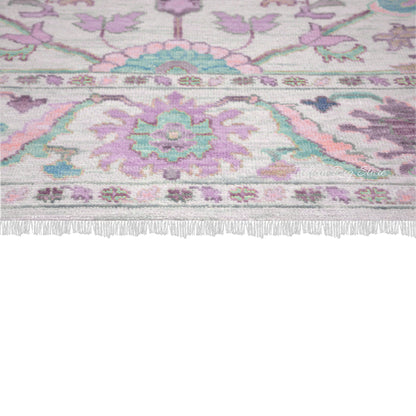 Tappeto da pranzo tradizionale Oushak multicolore grigio