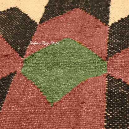 Rectangle Rust Multicolor Hand Woven Geometric Interior Wool Jute Rug