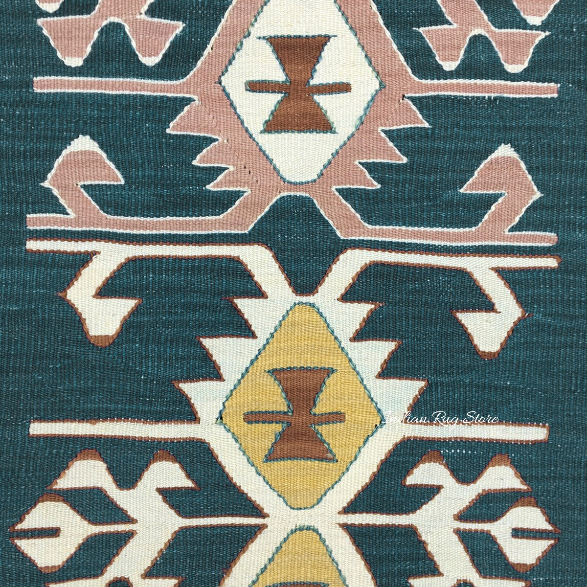 Hand Woven Wool Turquoise Blue Living Room Area Rug