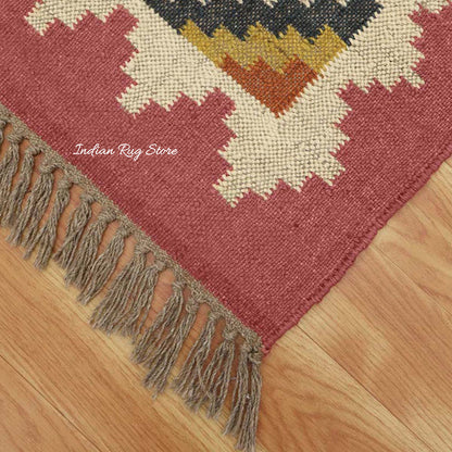 Hand Woven Bordered Multicolor Bed Room Area Rug