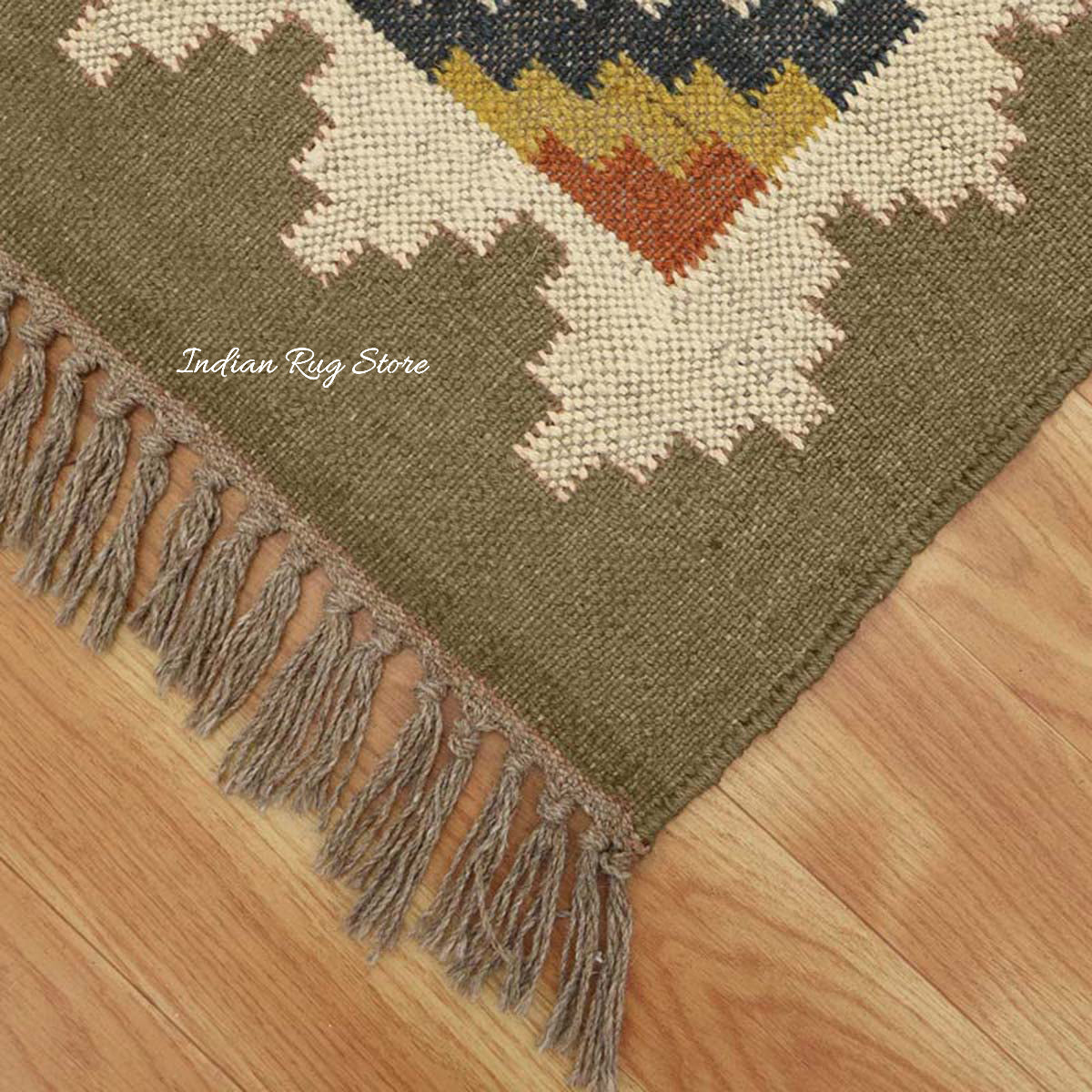 Hand Woven Bordered Multicolor Farmhouse Area Rug