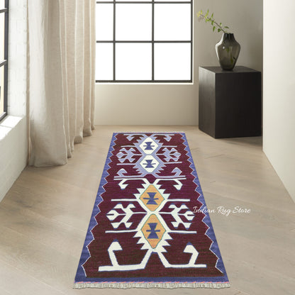 Hand Woven Wool Brown Gallery Area Rug