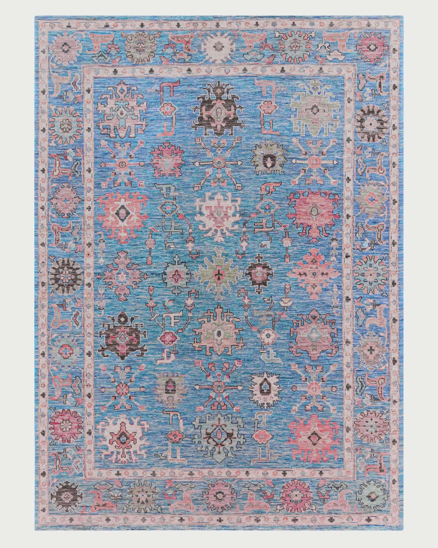 Dining Room Blue Multicolor Wool Entryway Area Rug