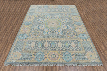 Outdoor Dark Gray multicolor Hand Knotted Wool Rug