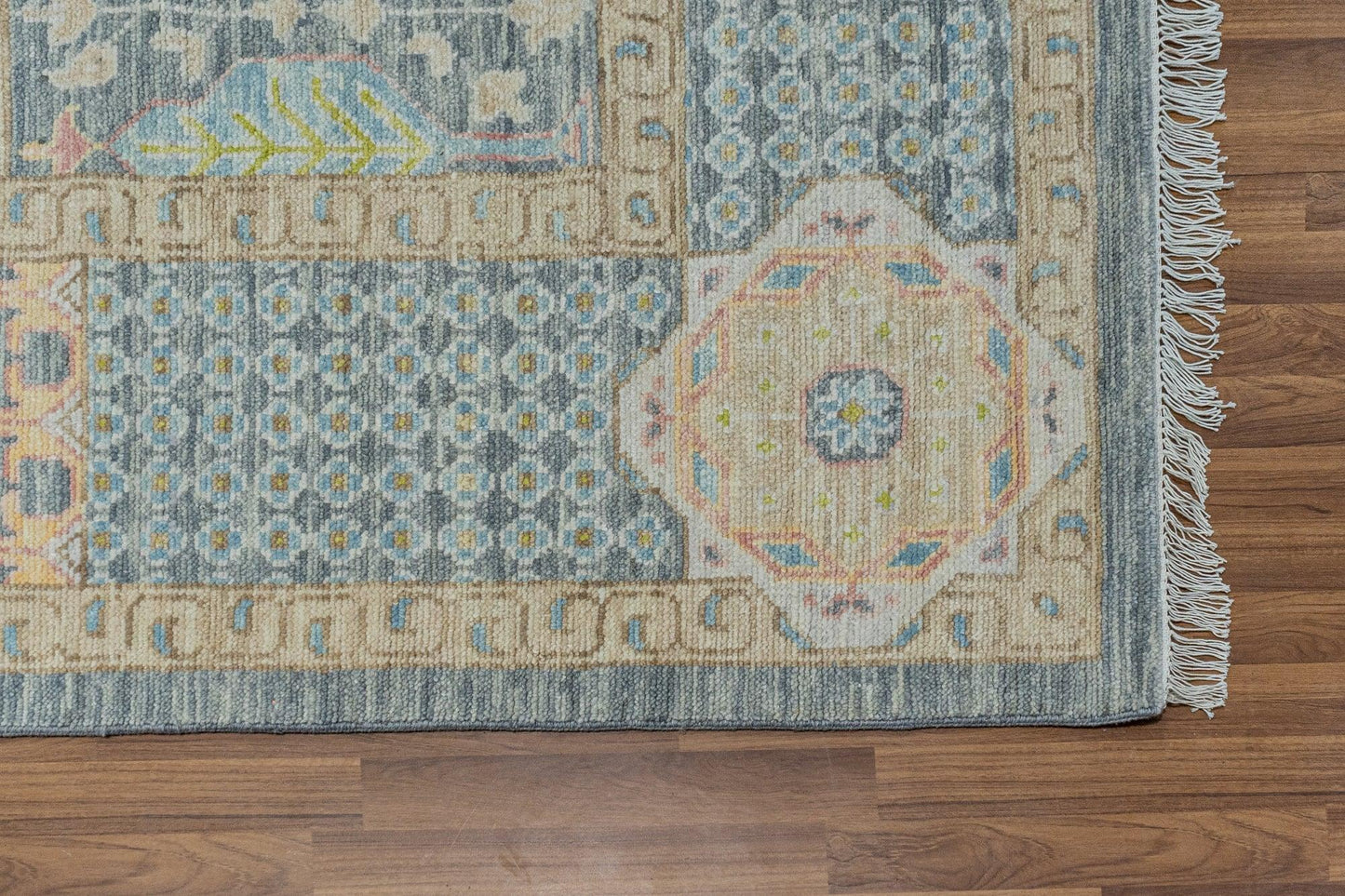 Outdoor Dark Gray multicolor Hand Knotted Wool Rug