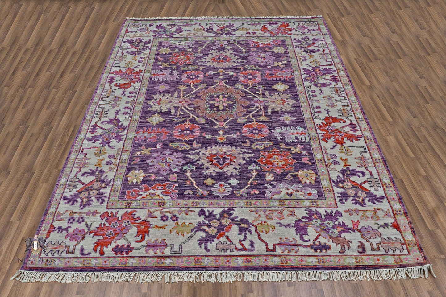 Purple Hand Knotted Turkish wool Kitchen Area Rug