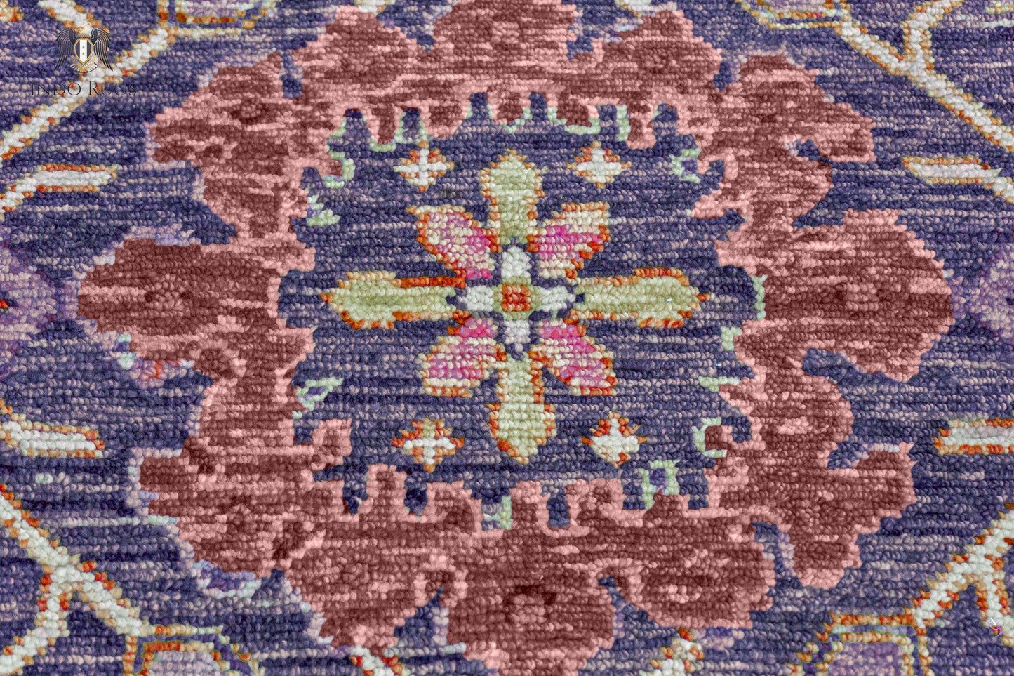 Purple Hand Knotted Turkish wool Kitchen Area Rug