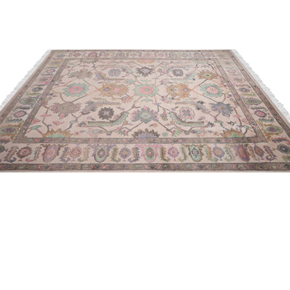 Hand Knotted Beautiful Brown Natural Wool Oushak Rug