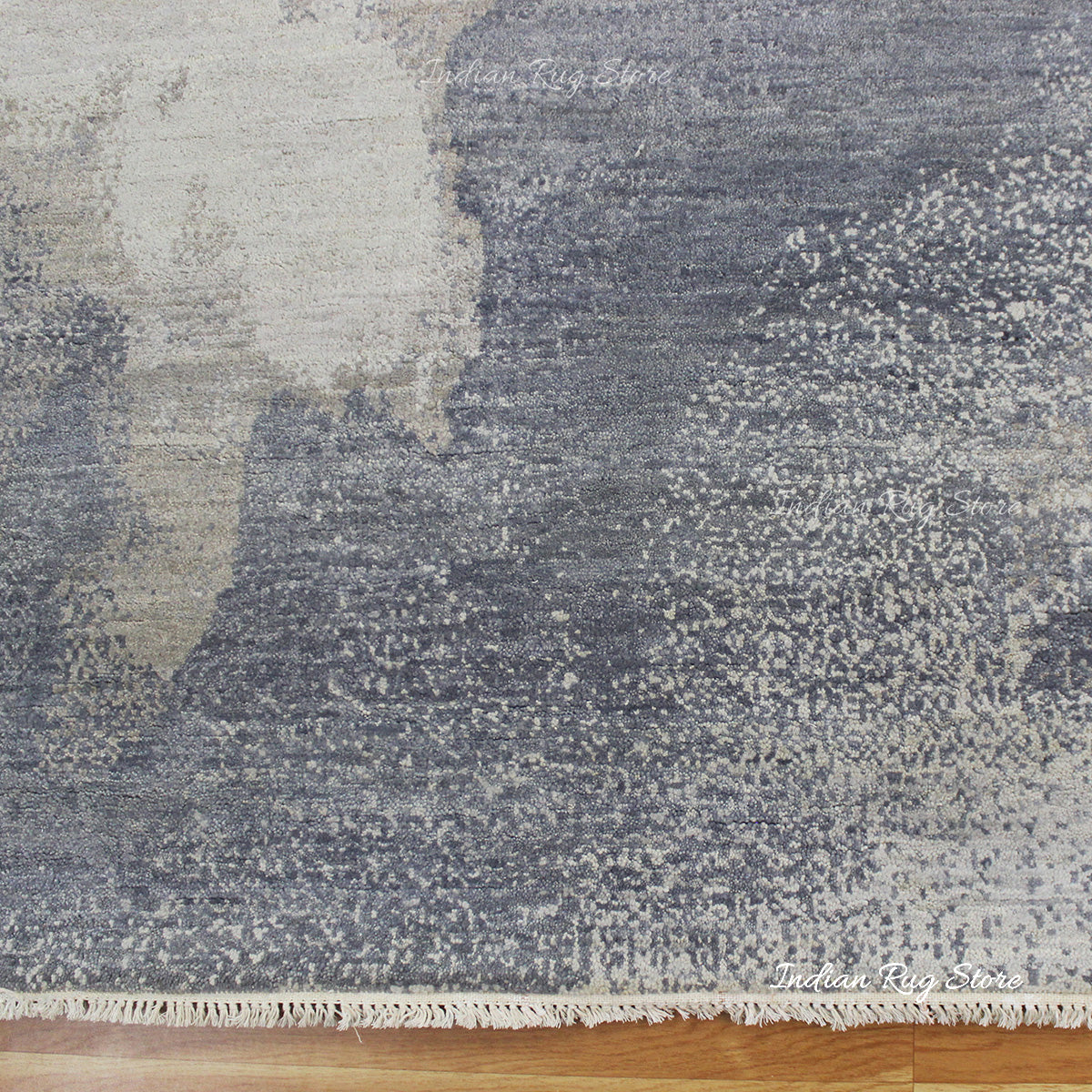 Hand Knotted Artistic Soft Wool Gray Bed Room Area Rug