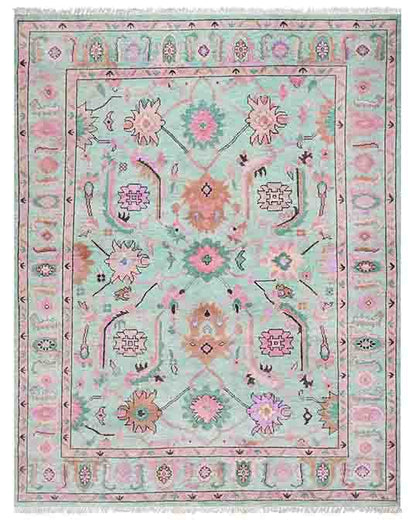 Eco Friendly Pink Farmhouse Handmade Wool Rug Z-53