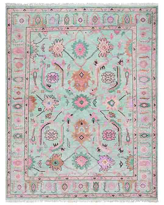 Eco Friendly Pink Farmhouse Handmade Wool Rug Z-53