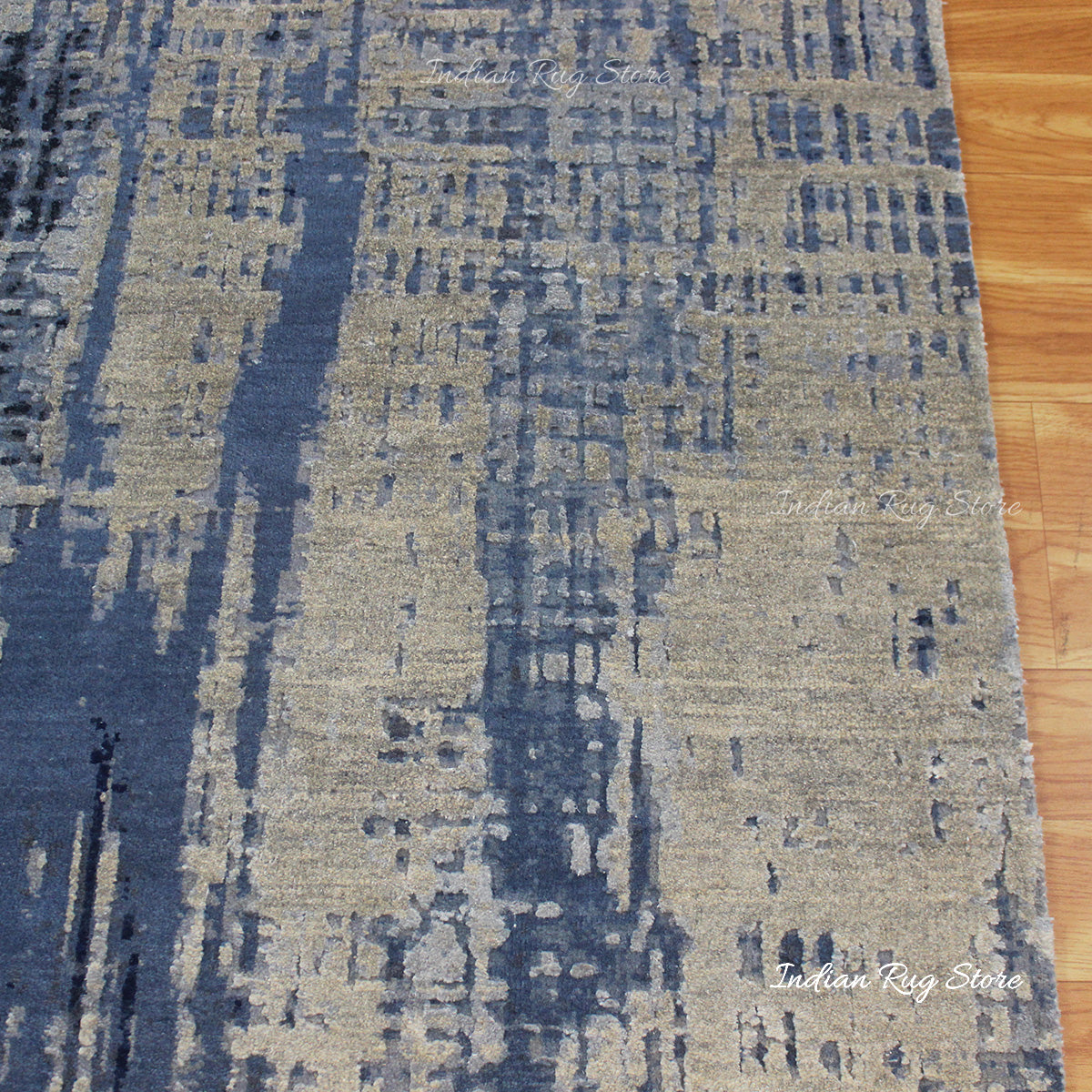 Indian Soft Wool Hand Tufted Modern Blue Large Area Rug