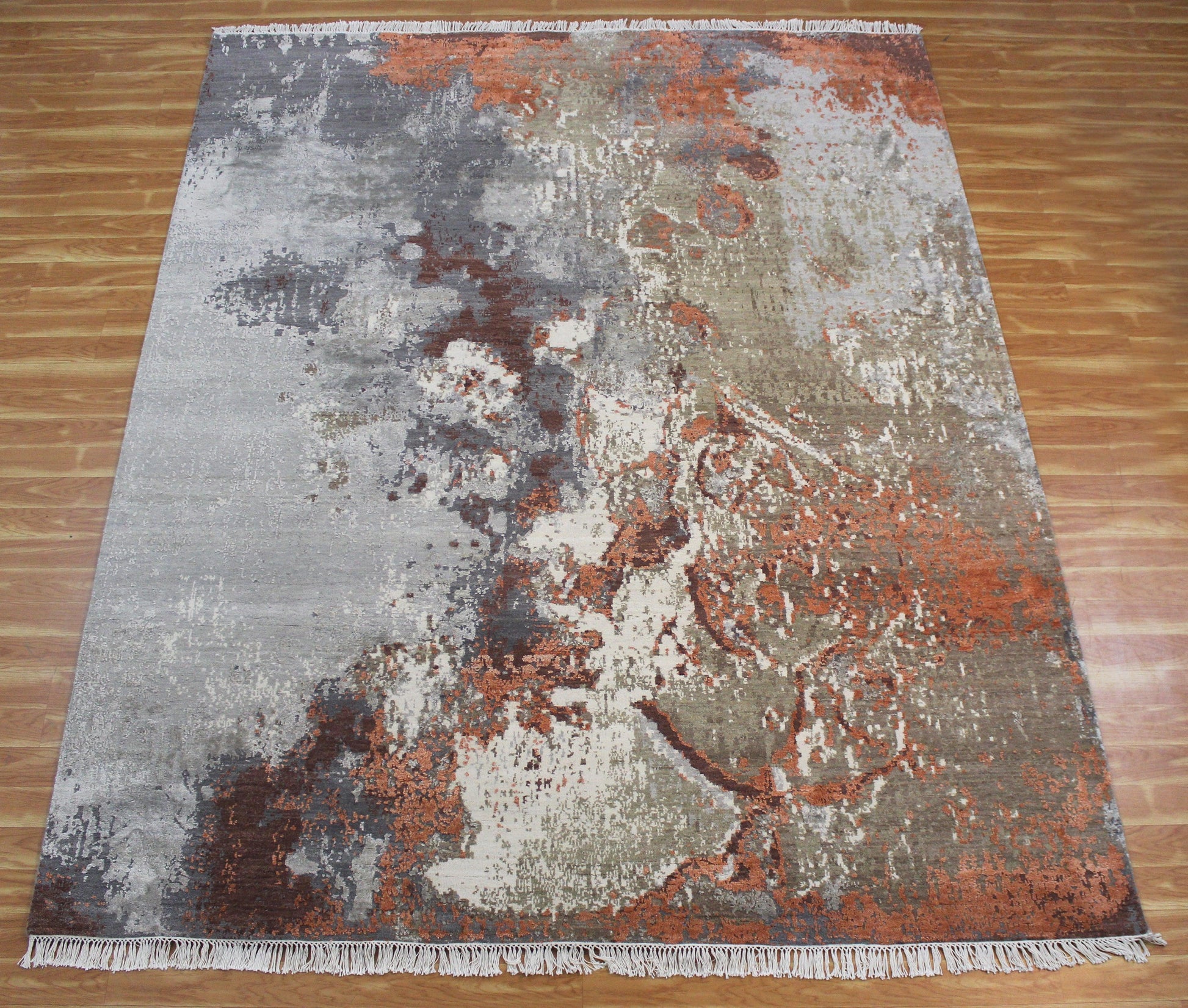 Gray Traditional Hand Knotted Outdoor Large Area Rug - Indian Rug Store