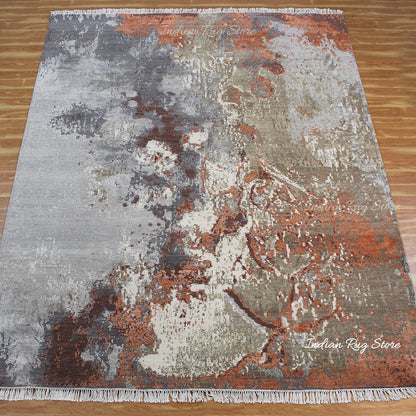 Gray Traditional Hand Knotted Outdoor Large  Area Rug