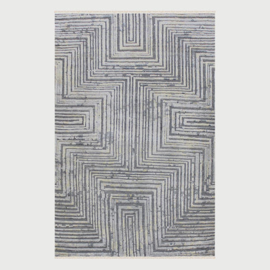 Striped Hand Tufted Gray Wool Artistic Large Area Rug - Indian Rug Store