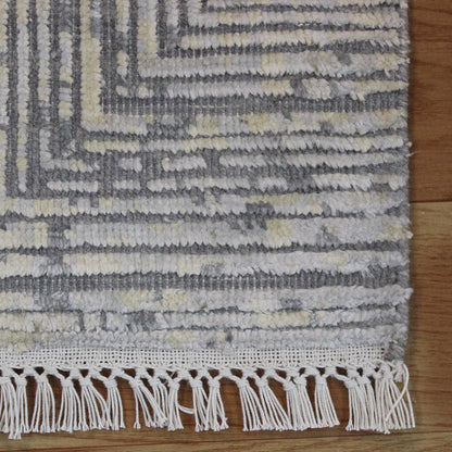 Striped Hand Tufted Gray Wool Artistic Large Area Rug - Indian Rug Store