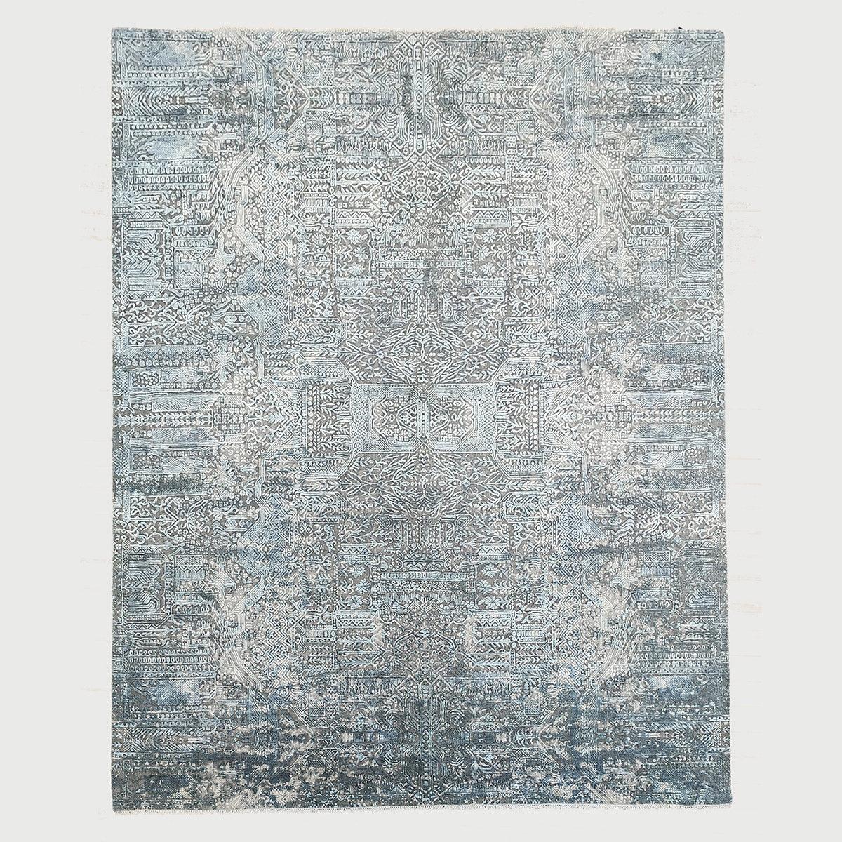 Hand Knotted Grey Classical Indoor Large Area Rug - Indian Rug Store