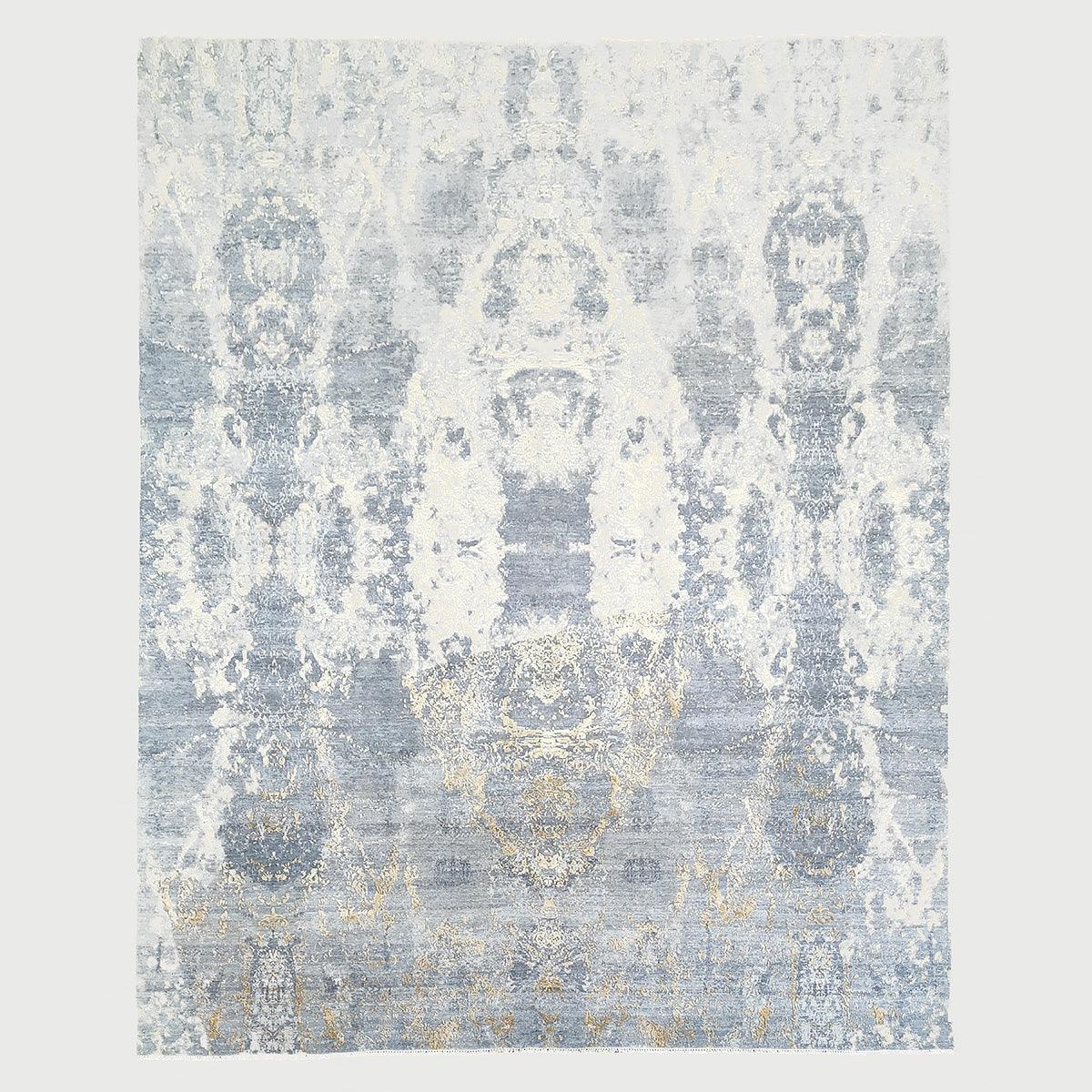 Traditional Indian Hand Knotted Grey Interior Area Rug - Indian Rug Store