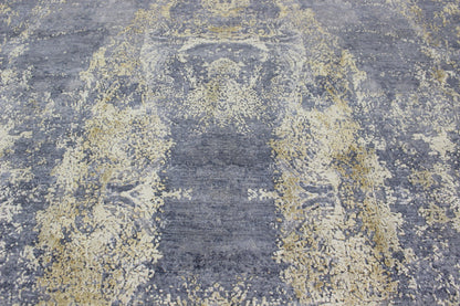 Traditional Indian Hand Knotted Grey Interior Area Rug - Indian Rug Store