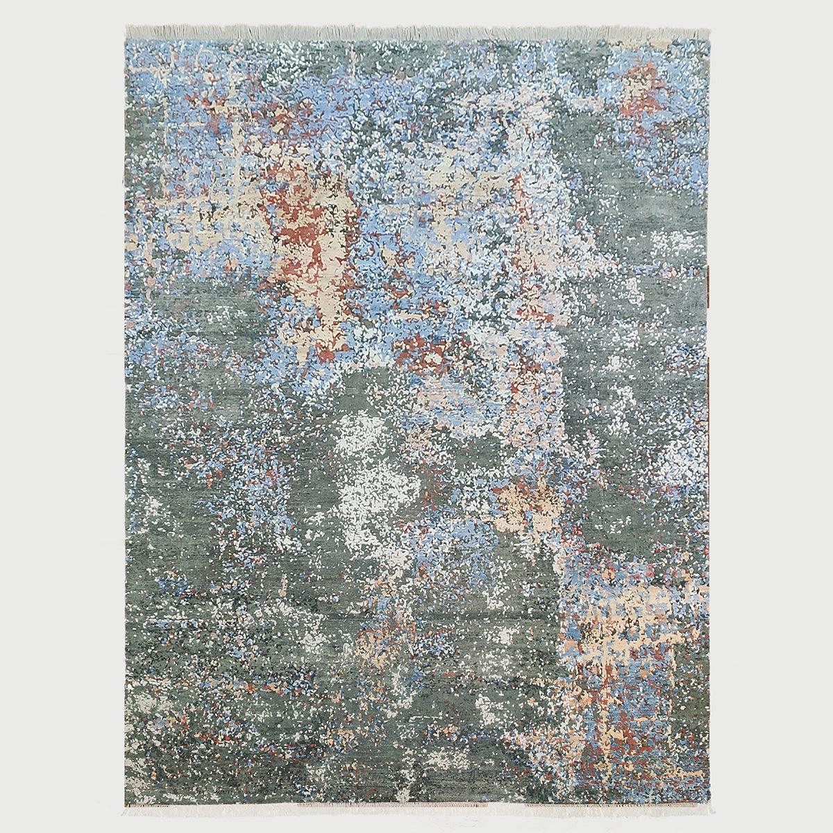 Artistic Traditional Hand Knotted Green Large Area Rug - Indian Rug Store