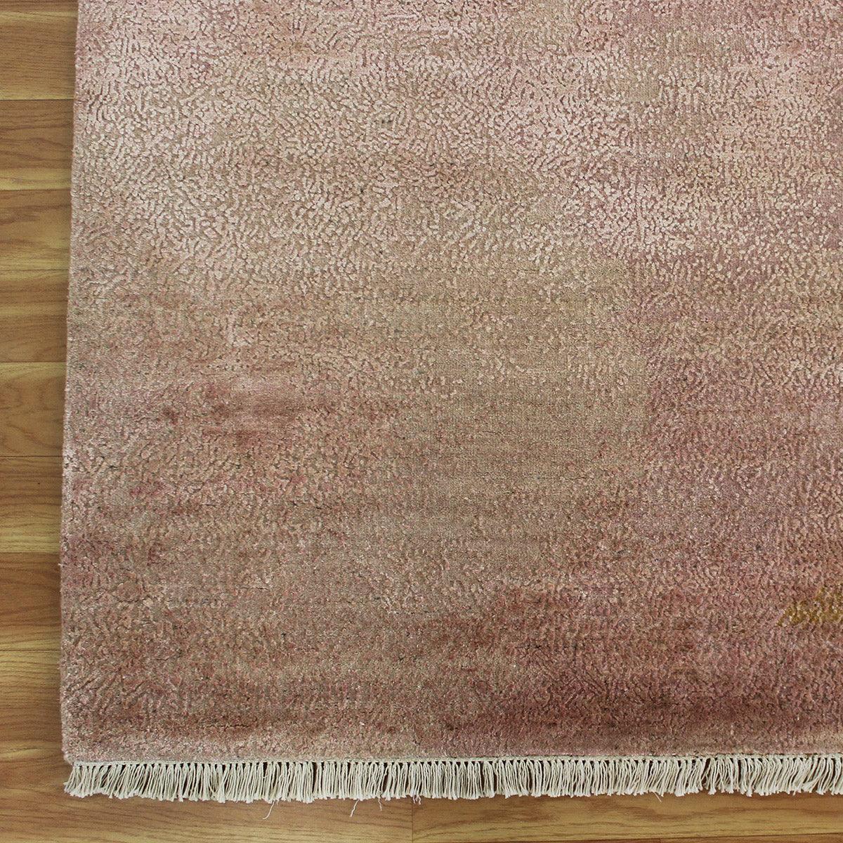 Traditional Indian Orange Hand Knotted Indoor Area Rug - Indian Rug Store