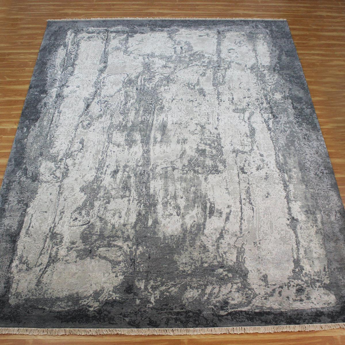 Gray Classical Indian Hand Knotted Farmhouse Area Rug - Indian Rug Store