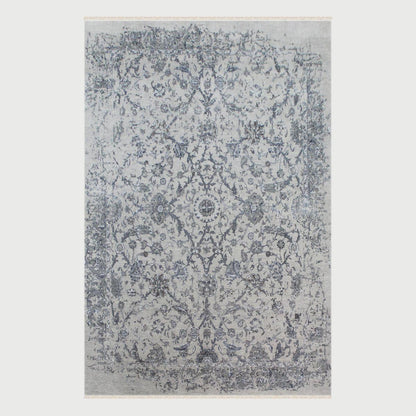 Hand Knotted Soft Wool Gray Modern Floral Area Rug - Indian Rug Store