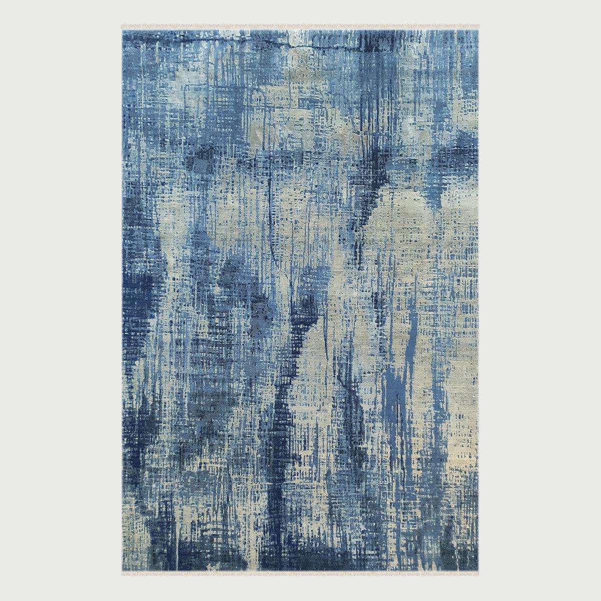 Indian Soft Wool Hand Tufted Modern Blue Large Area Rug - Indian Rug Store