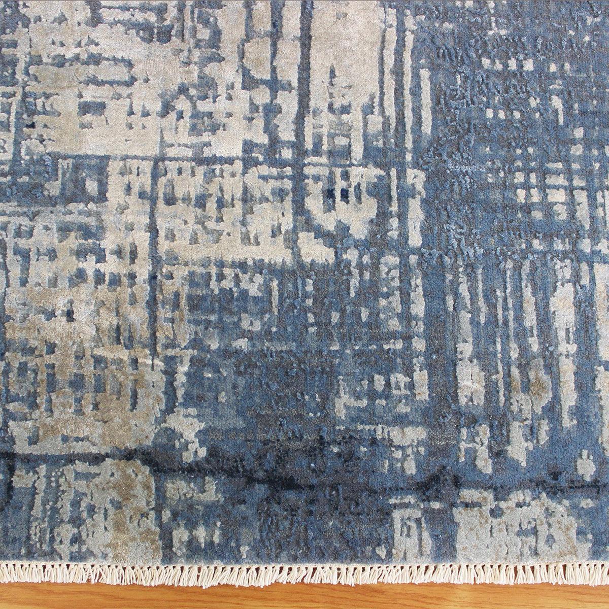 Indian Soft Wool Hand Tufted Modern Blue Large Area Rug - Indian Rug Store