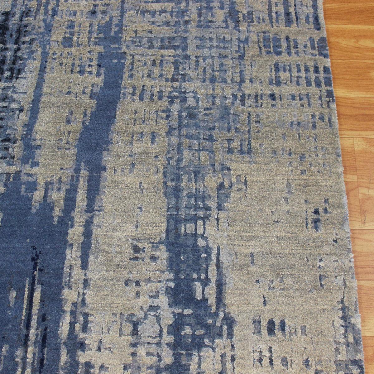 Indian Soft Wool Hand Tufted Modern Blue Large Area Rug - Indian Rug Store