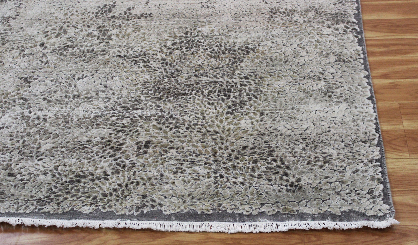 Hand Knotted Gray Trendy Indian Living Area Rug - Indian Rug Store