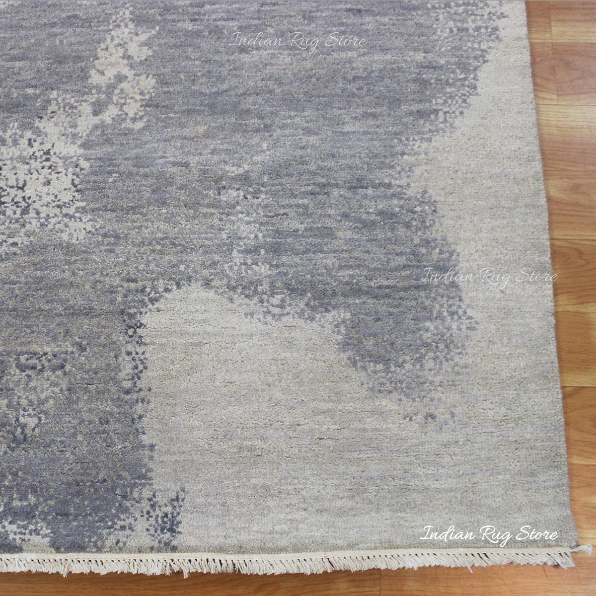 Hand Knotted Artistic Soft Wool Gray Bed Room Area Rug