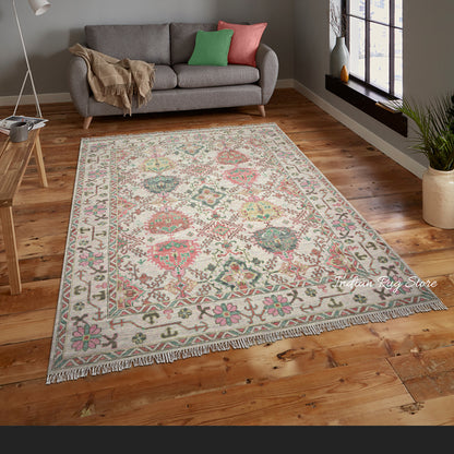 Oushak Wool Traditional Hand Knotted Bedroom Rug