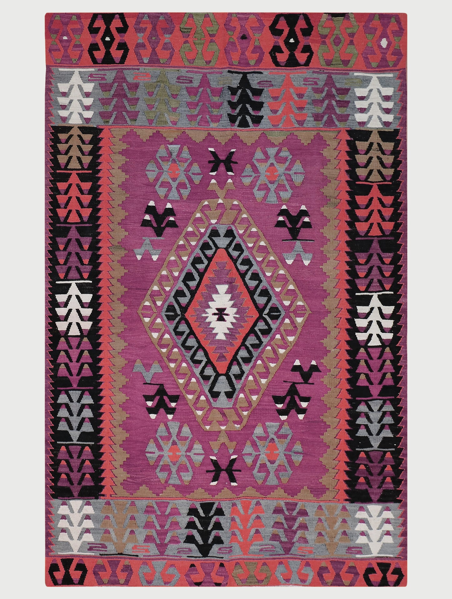 Dining Room Decor Hand Woven Pink Wool Jute Rug