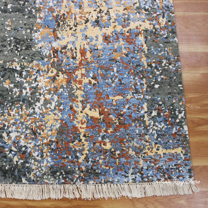 Artistic Traditional Hand Knotted Green  Large Area Rug