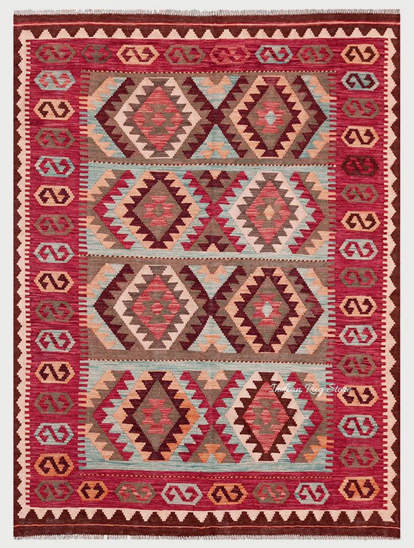 Tappeto Kilim in cotone tessuto a mano per soggiorno CK-509