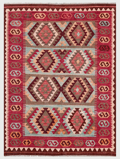 Tappeto Kilim in cotone tessuto a mano per soggiorno CK-509