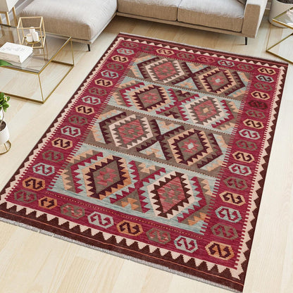 Hand Woven Cotton Kilim Area Rug For Living Room CK-509