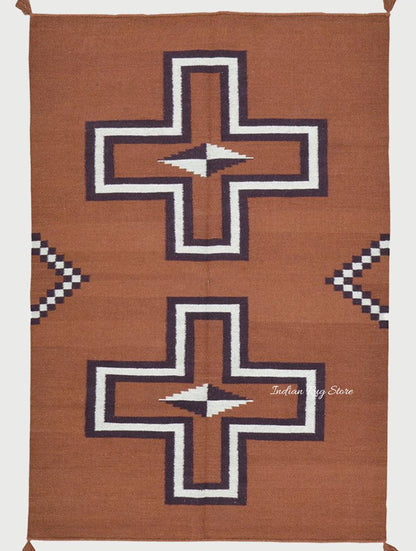 Tappeto Kilim indiano in cotone tessuto a mano per la decorazione della casa CK-510