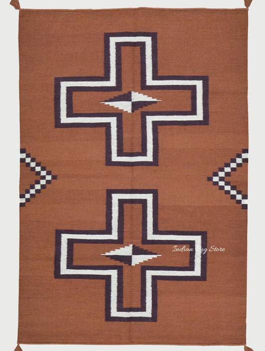 Alfombra Kilim de algodón tejida a mano de la India para decoración del hogar CK-510